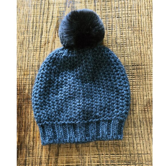 NWOT Fratelli Talli Firenze Italia Charcoal Gray Wool Pom Pom Beanie OSFM - Picture 5 of 5